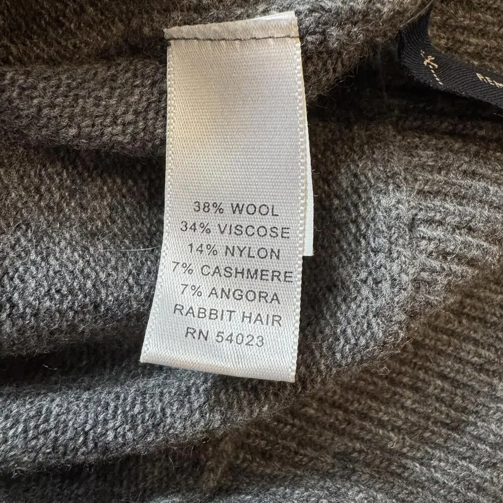 Banana Republic Sweater Wool Cashmere Blend Full Zip Mock Neck‎ Gray Grandpacore